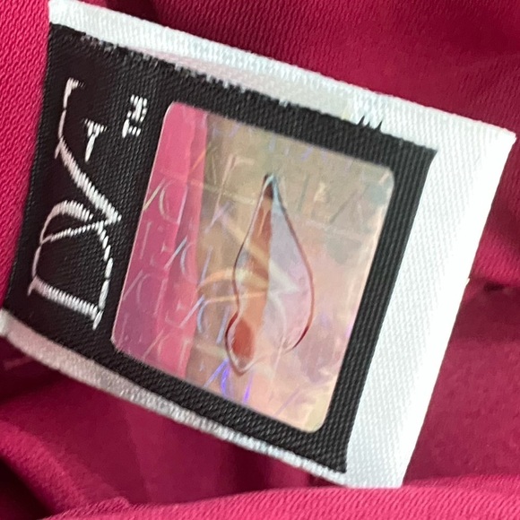 Diane Von Furstenberg fuchsia alba draped short sleeve dress belt ruched size 4 - Picture 14 of 16